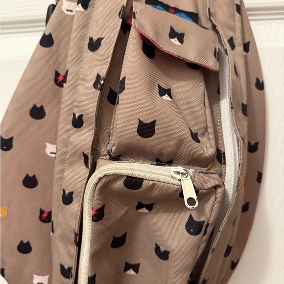 Kavu Tan Cat Pattern Sling Bag - Picture 2 of 5